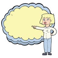 cartoon woman with text cloud space N7
