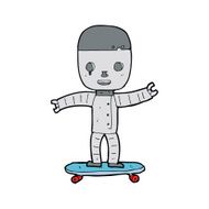 cartoon robot on skateboard N4