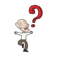 cartoon old man with question N4