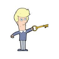 cartoon man with key N8