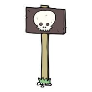 cartoon spooky sign post N4