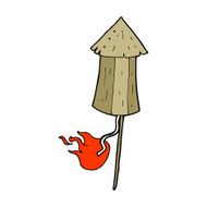 cartoon old firework rocket N4