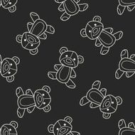 Doodle Teddy seamless pattern background