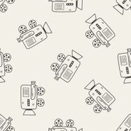 Doodle Video recorder seamless pattern background N5
