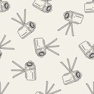 Doodle Video recorder seamless pattern background N6