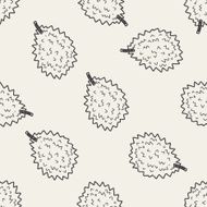Durian doodle seamless pattern background
