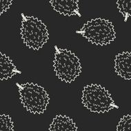 Durian doodle seamless pattern background N2