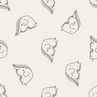 Elephant SLIDE doodle seamless pattern background