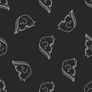 Elephant SLIDE doodle seamless pattern background N2