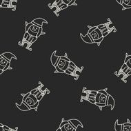 elf doodle seamless pattern background N12