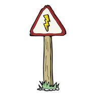 cartoon electrical warning sign N13