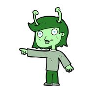 cartoon space alien N28