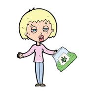 cartoon woman with bag of weed N4