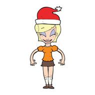 cartoon woman ready for christmas N62