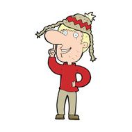 cartoon man in hat with idea N4