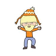 cartoon hipster man in hat N4