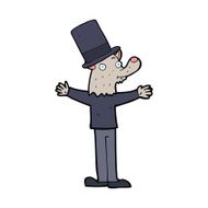 cartoon werewolf in top hat N9