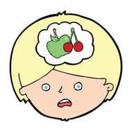 cartoon man thinking about healthy eating N4