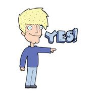 cartoon man saying yes N7