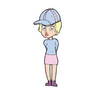 cartoon woman in hat N8