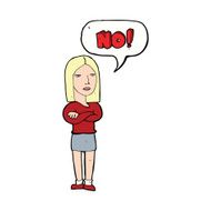 cartoon woman saying no N5
