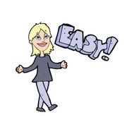 cartoon woman saying easy N8