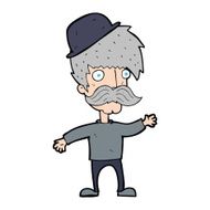 cartoon man wearing bowler hat N31
