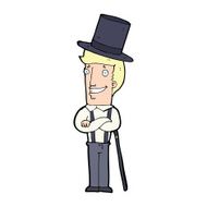 cartoon man wearing top hat N58