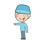 cartoon man wearing winter hat N59