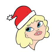 cartoon woman ready for christmas N65