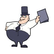 cartoon man wearing top hat N59