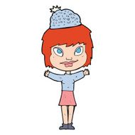 cartoon woman wearing hat N23