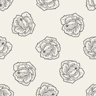 flower doodle seamless pattern background N24