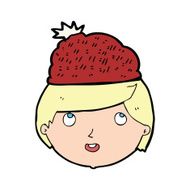 cartoon man wearing winter hat N60