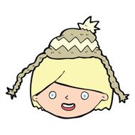 cartoon man wearing winter hat N61