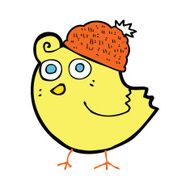 cartoon bird wearing hat N6