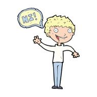 cartoon boy saying hi N4