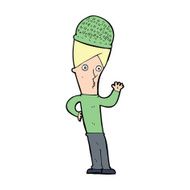 cartoon man wearing winter hat N62