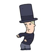 cartoon man wearing top hat N62