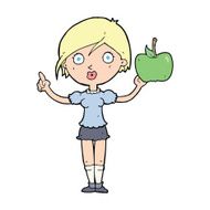cartoon woman talking about health food N4