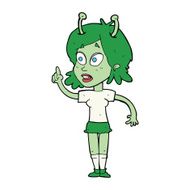 cartoon space alien N34