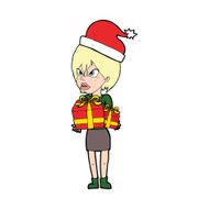 cartoon woman with present N17