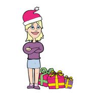 cartoon woman ready for christmas N69