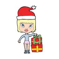 cartoon woman with present N19