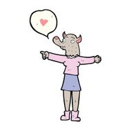 cartoon werewolf woman in love N4