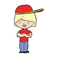 cartoon boy wearing cap N11