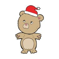 cartoon bear in christmas hat N3