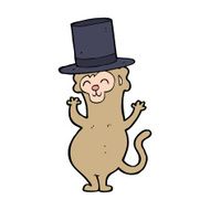 cartoon monkey wearing top hat N8