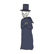 spooky skeleton man in top hat N4