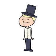 cartoon man wearing top hat N65